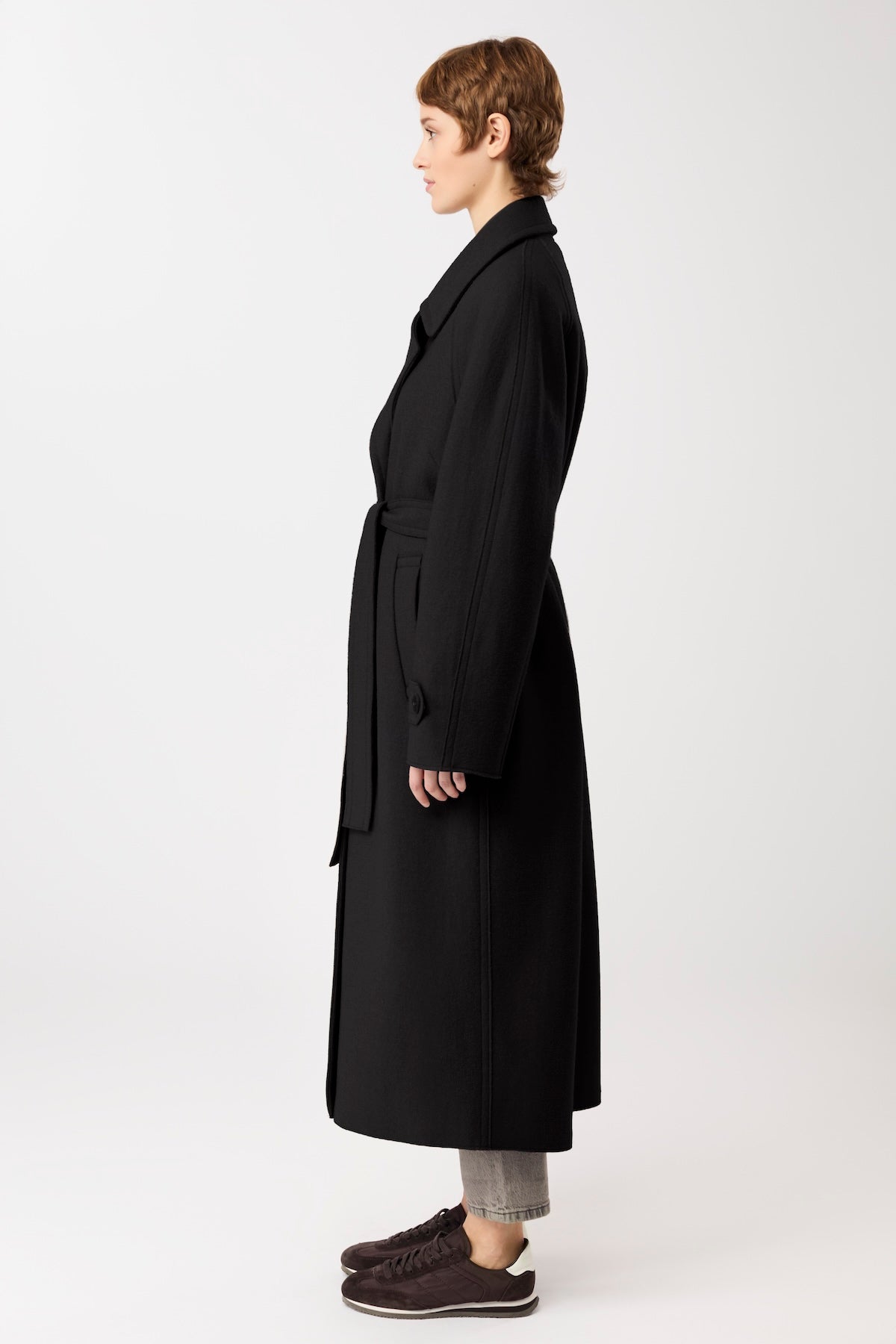 Langer Chen Walkmantel mit Revers Mäntel Women