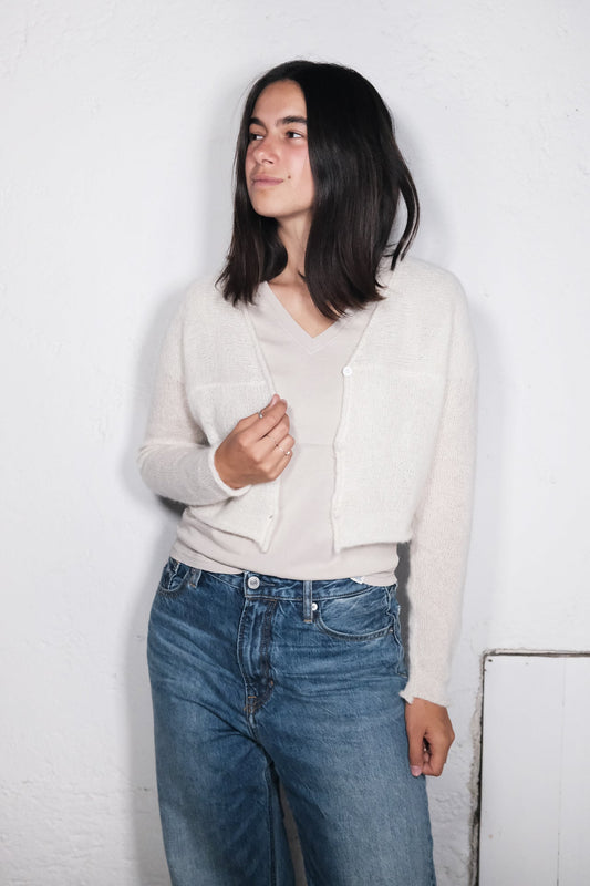 amon 1121502 fluffy short cardigan