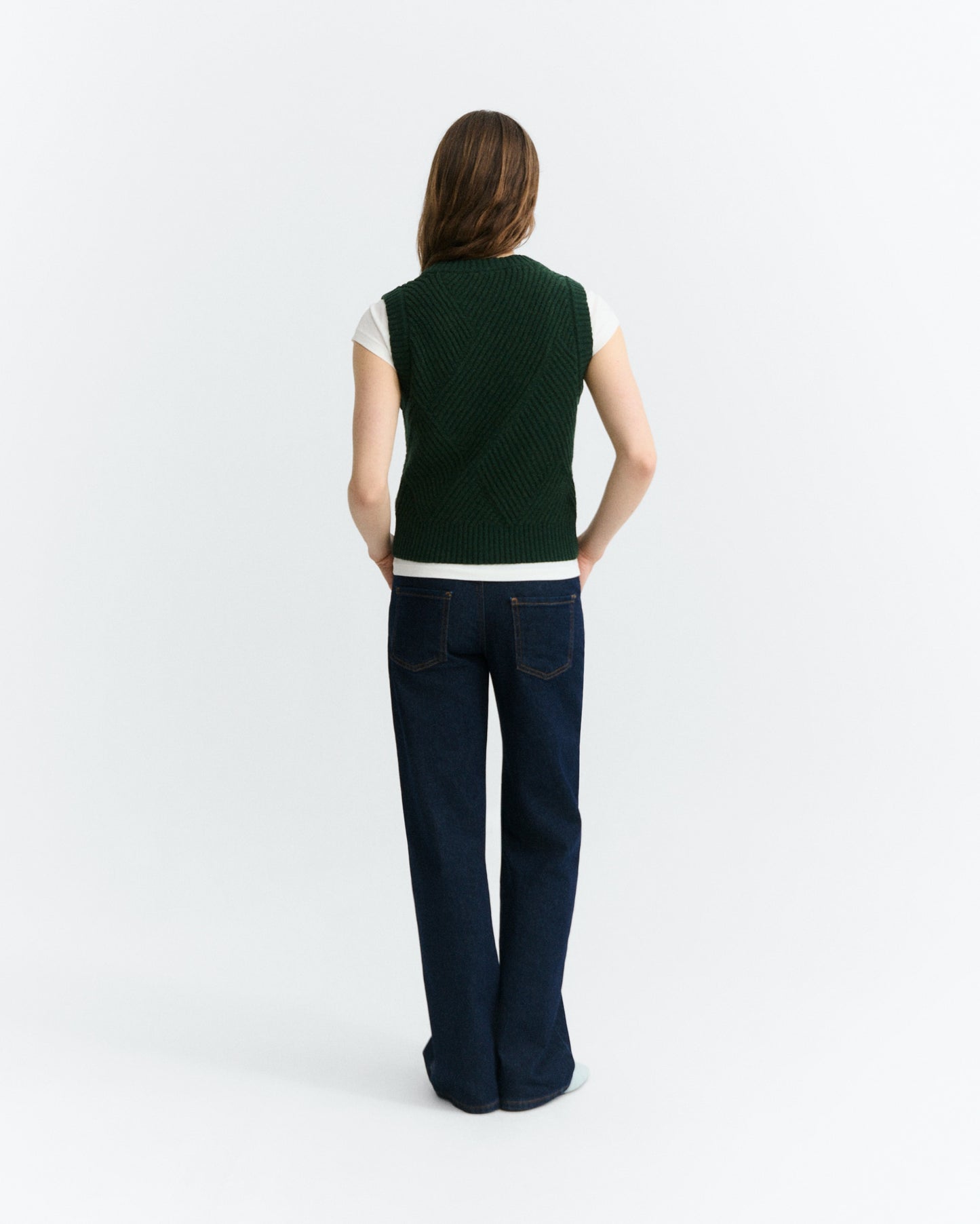 THINKING MU WOMAN GREEN KAIA KNITTED VEST