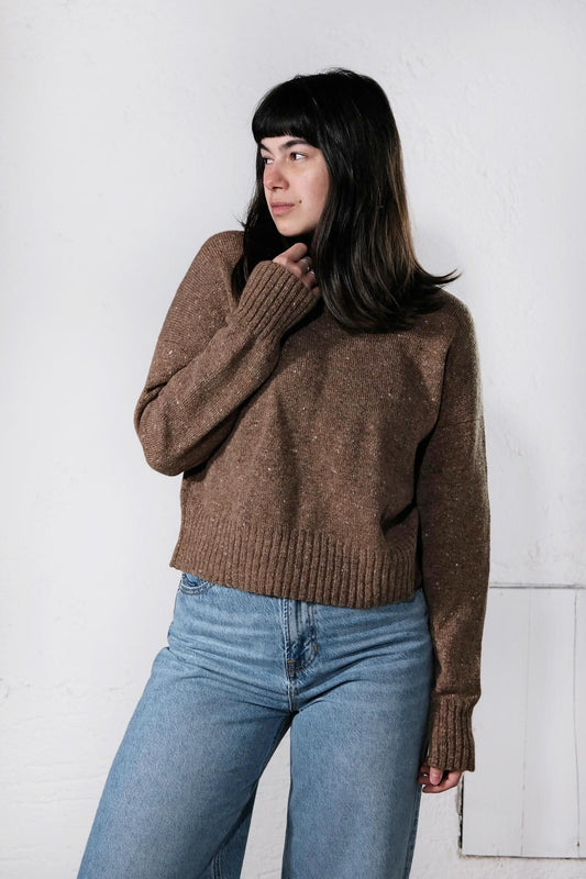 amon 1111404 tweed short sweater