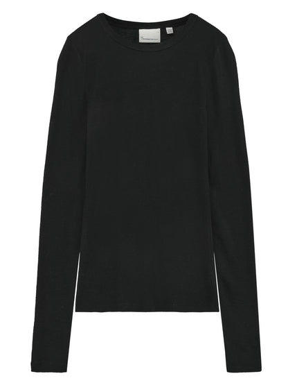 Knowledge Cotton Merino rib long sleeve t-shirt women