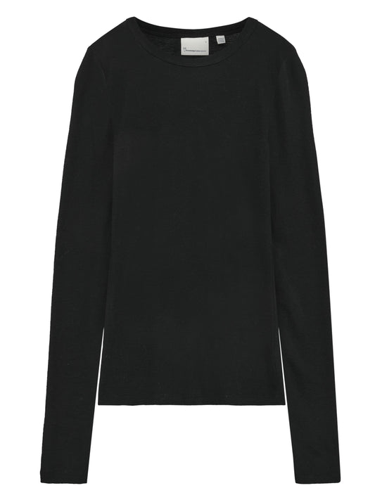 Knowledge Cotton Merino rib long sleeve t-shirt women