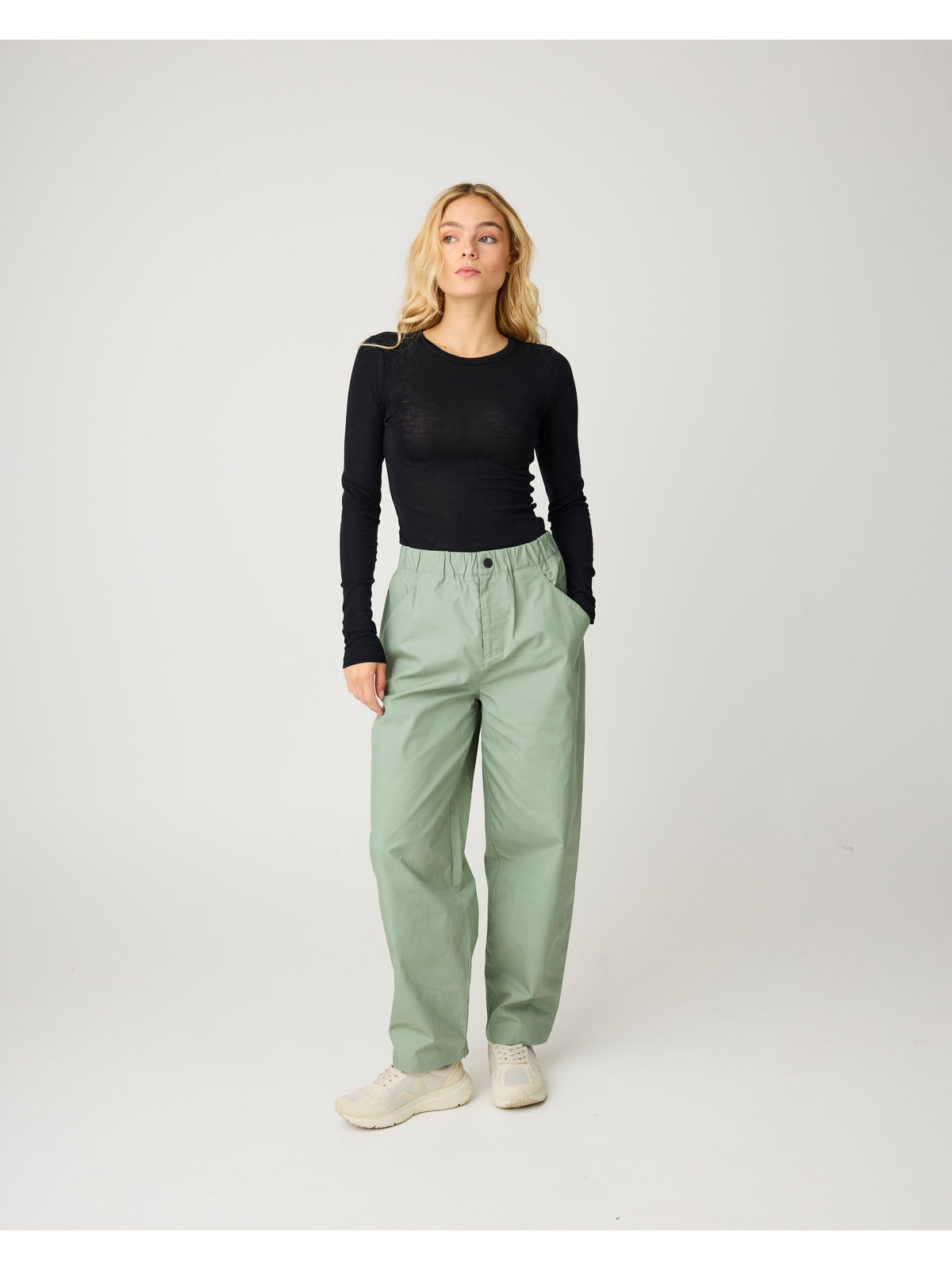 Knowledge Cotton Merino rib long sleeve t-shirt women