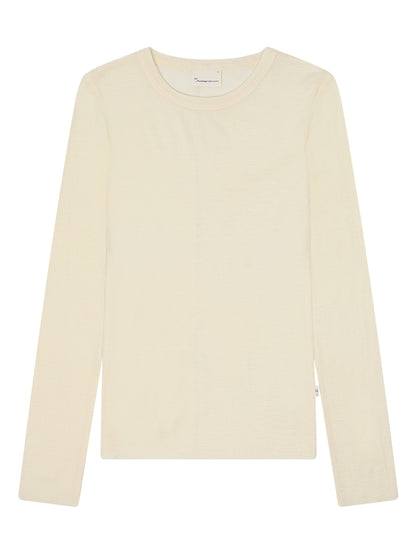 Knowledge Cotton Merino rib long sleeve t-shirt women