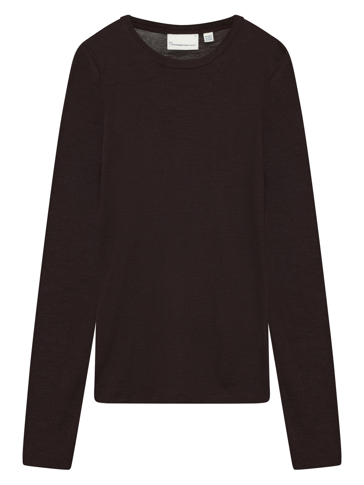 Knowledge Cotton Merino rib long sleeve t-shirt women