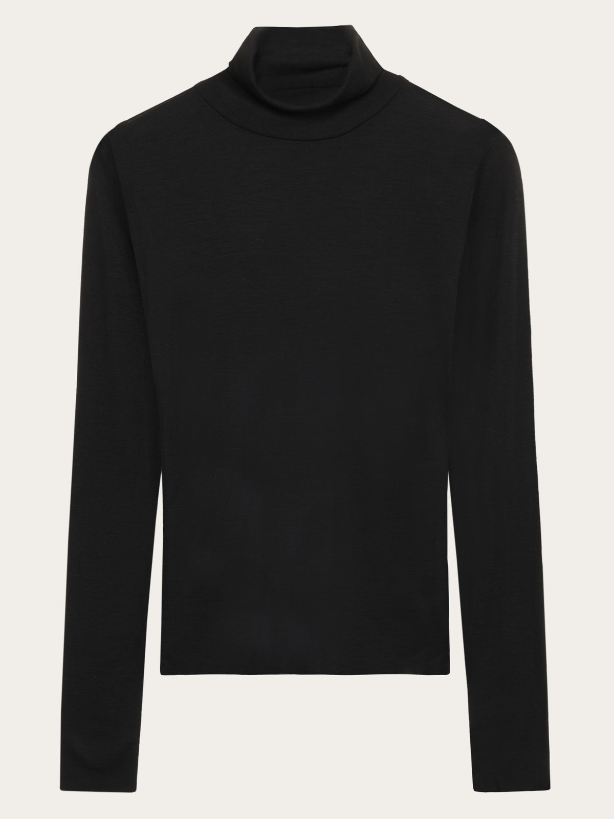 Knowledge Cotton Merino rib long sleeve roll-neck women