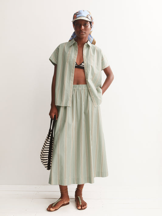 Armedangels STRIPE A-LINE MIDI SKIRT S26