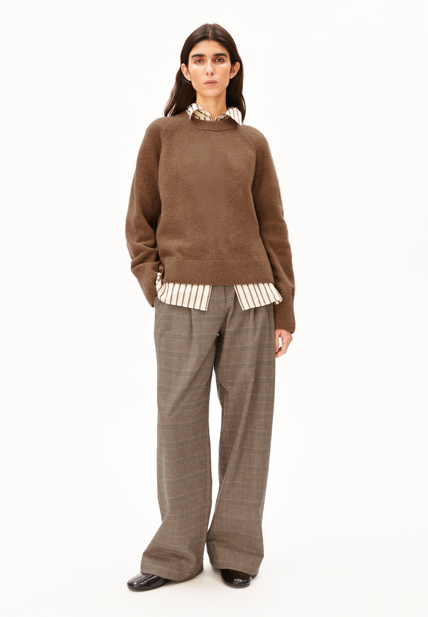 ARMEDANGELS WOMEN CHECK WIDE PLEATED PANT Hose Stoffhose