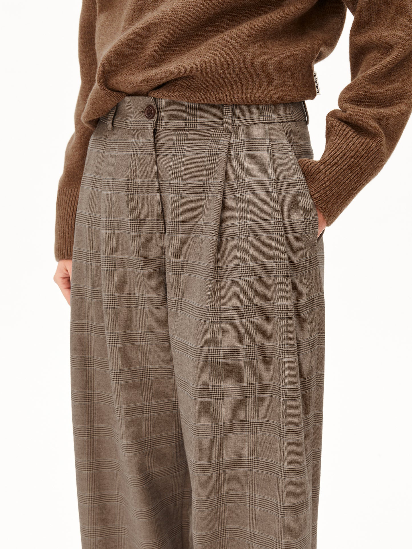 ARMEDANGELS WOMEN CHECK WIDE PLEATED PANT Hose Stoffhose