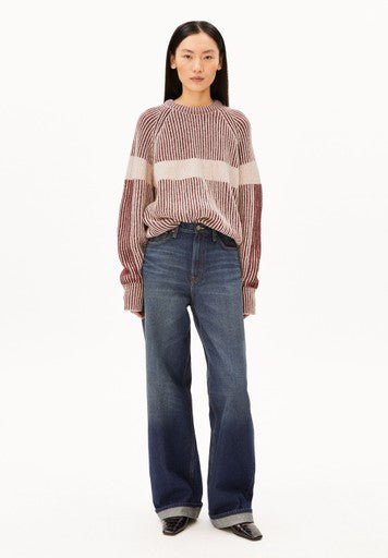 ARMEDANGELS WOMEN RIB ARTWORK KNIT SWEATER Strick Pullover