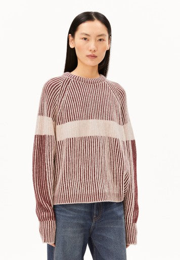 ARMEDANGELS WOMEN RIB ARTWORK KNIT SWEATER Strick Pullover