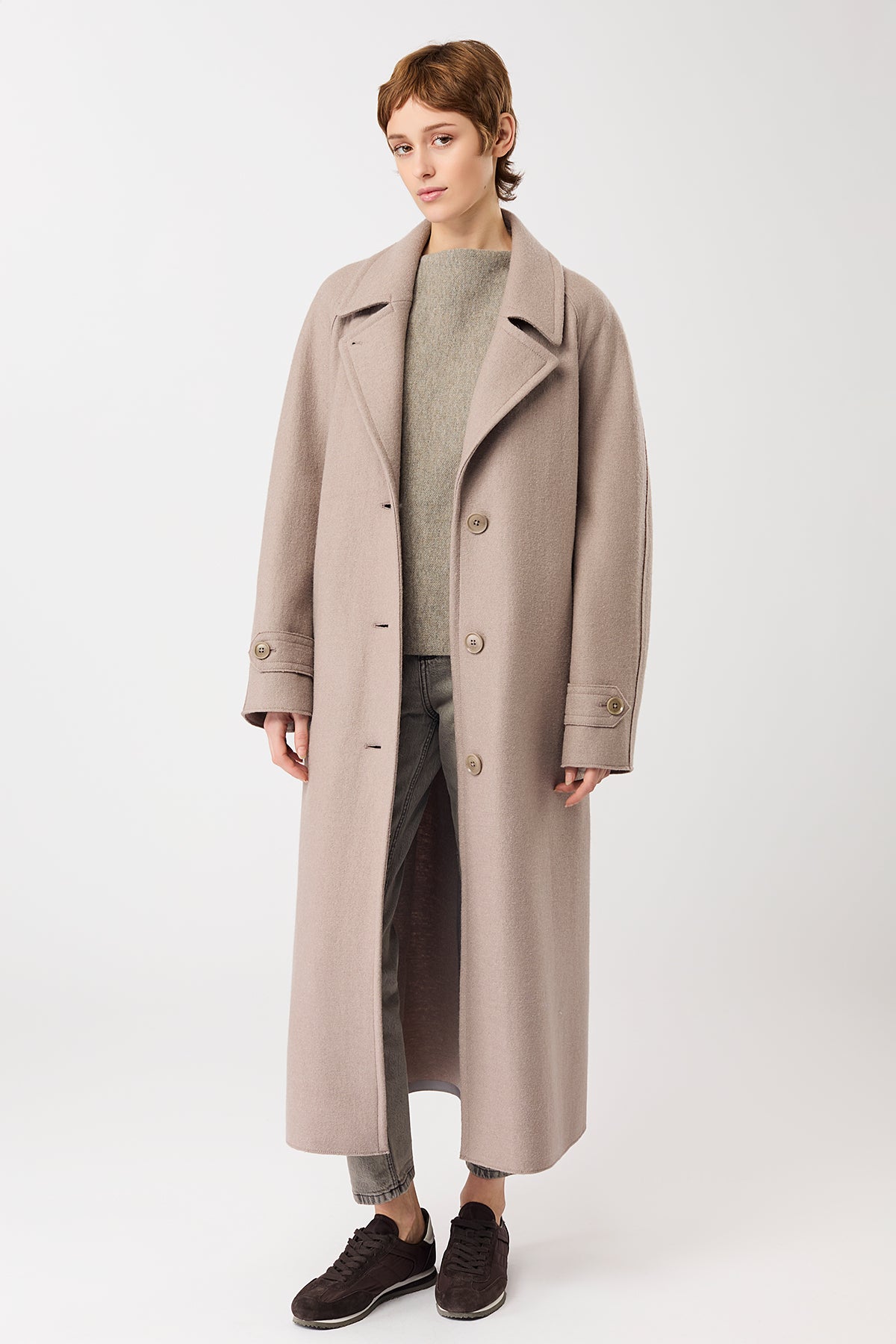 Langer Chen  Walkmantel mit Revers Mäntel Women