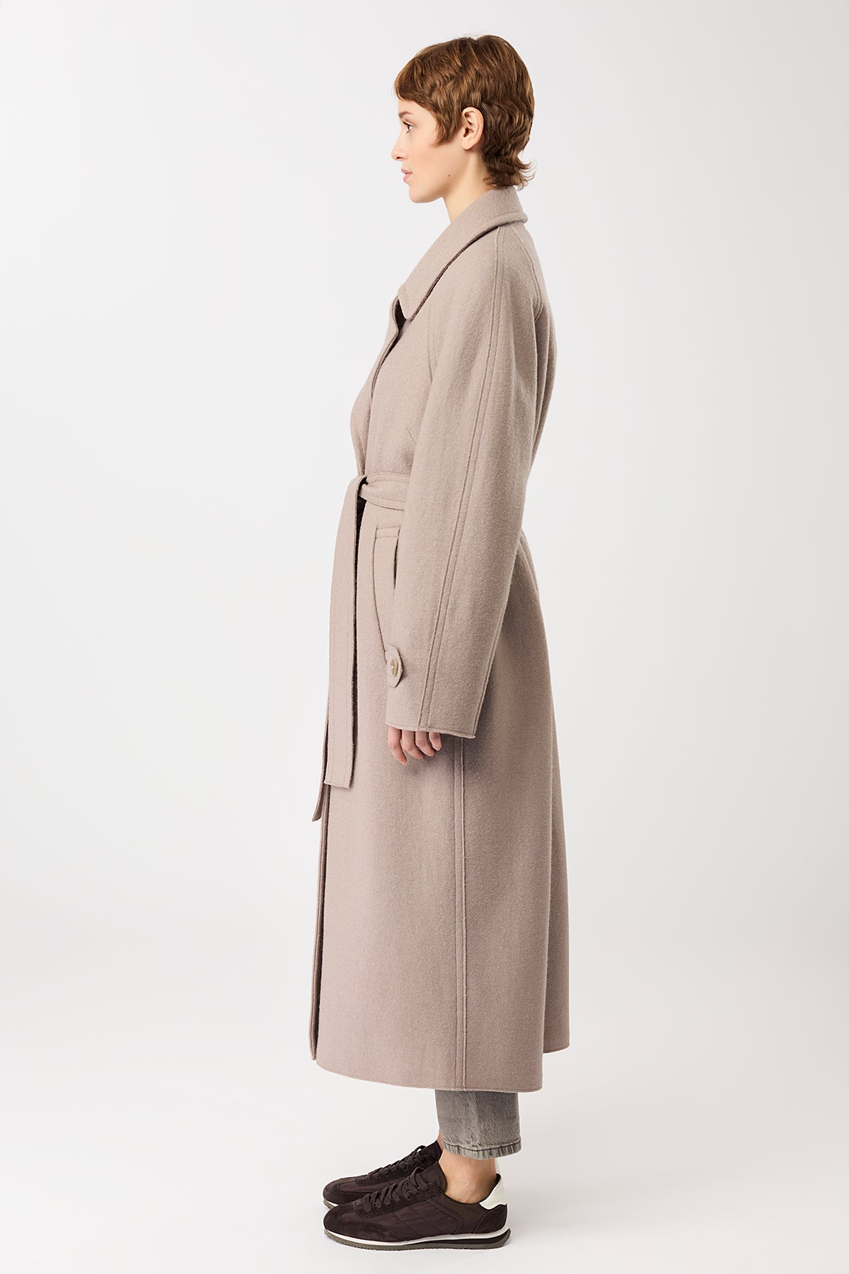 Langer Chen  Walkmantel mit Revers Mäntel Women