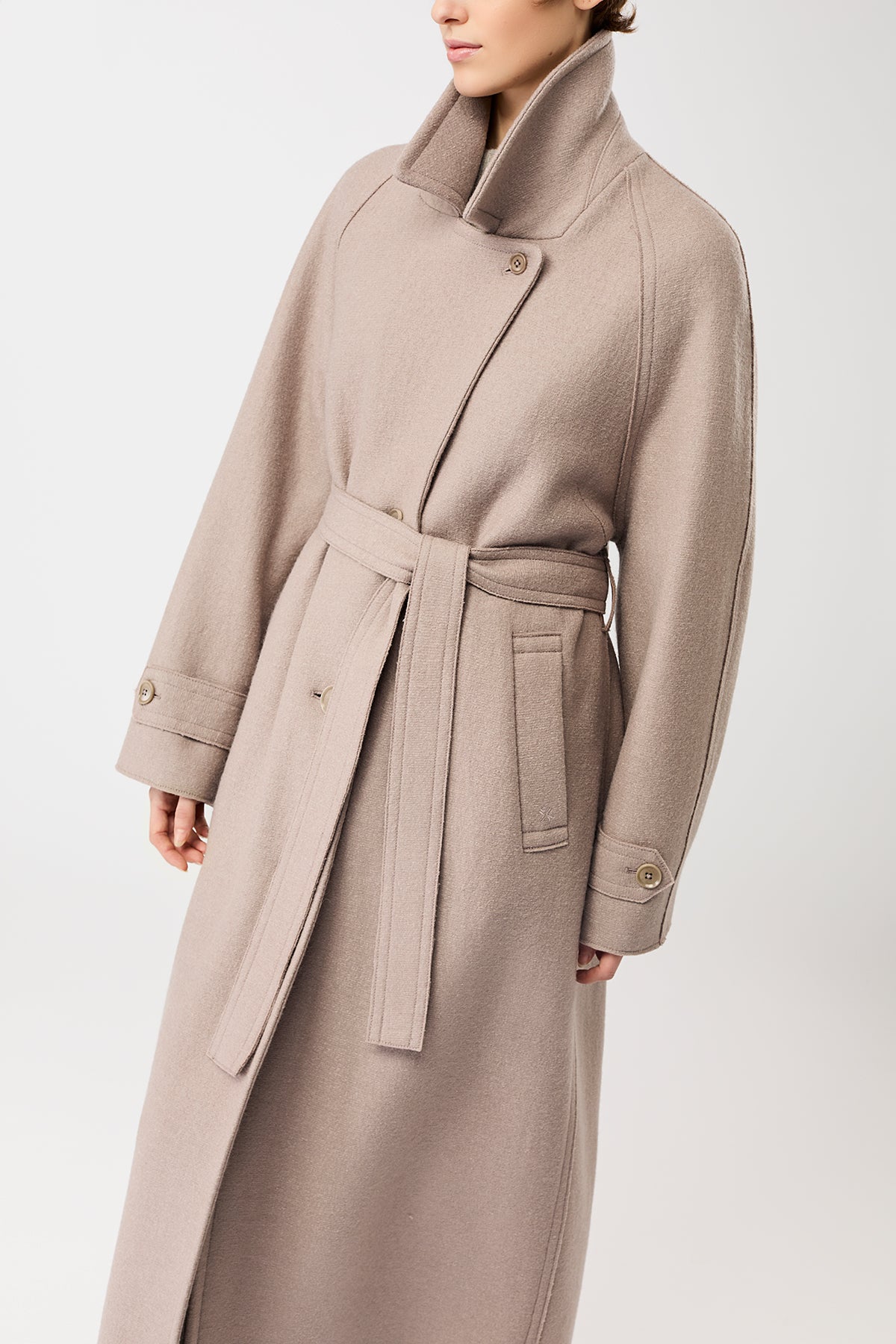 Langer Chen  Walkmantel mit Revers Mäntel Women