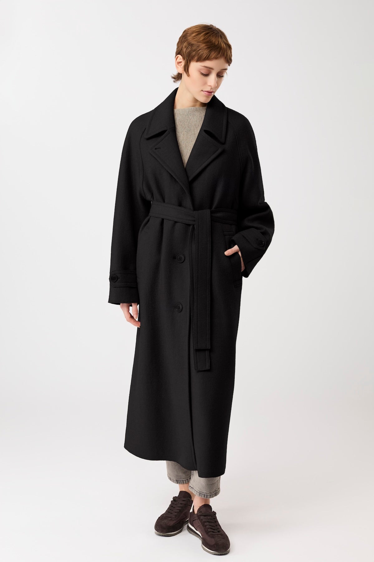 Langer Chen  Walkmantel mit Revers Mäntel Women