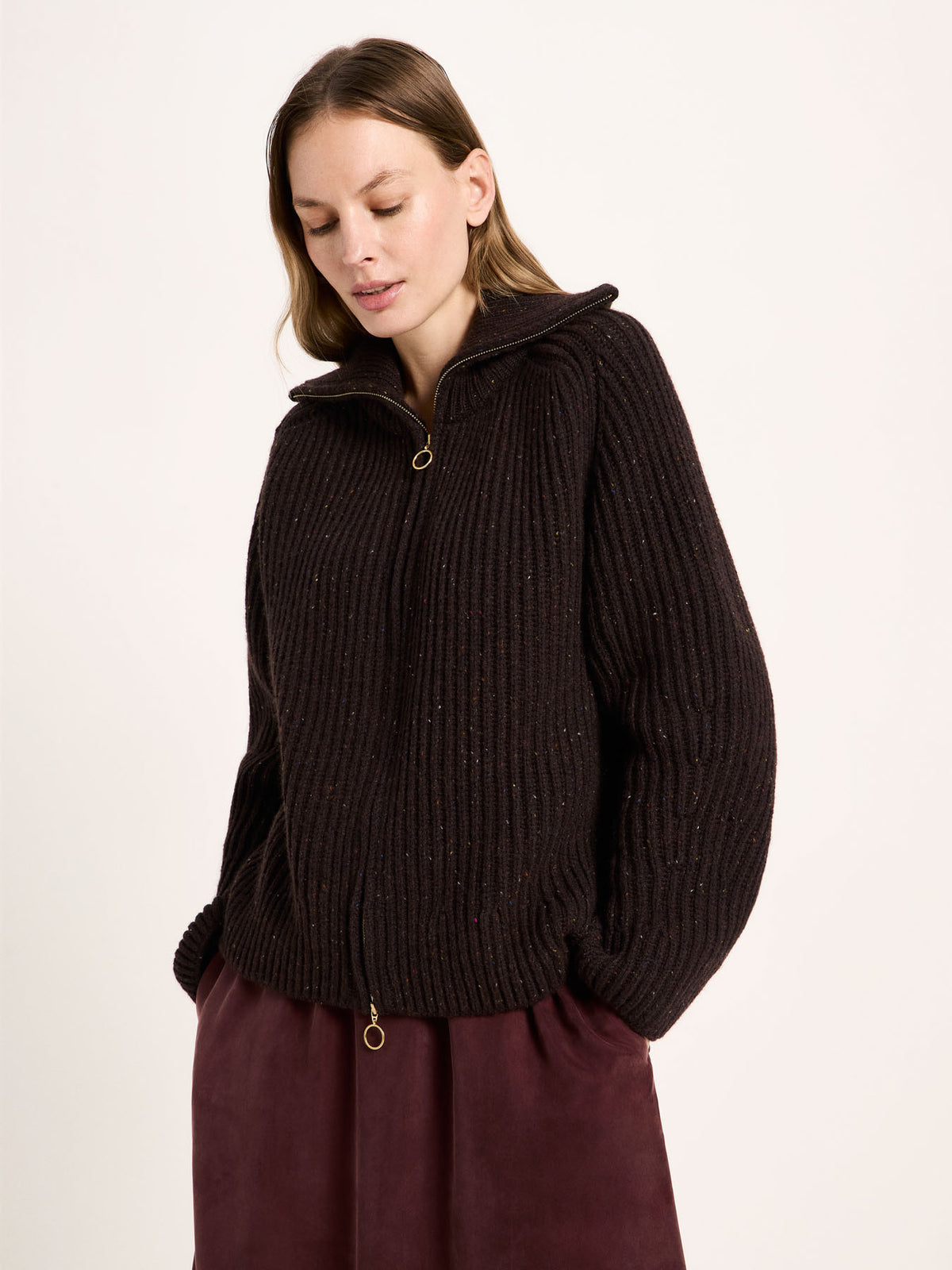 LANIUS Strickjacke in Rippoptik