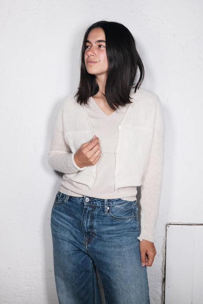 amon 1121502 fluffy short cardigan