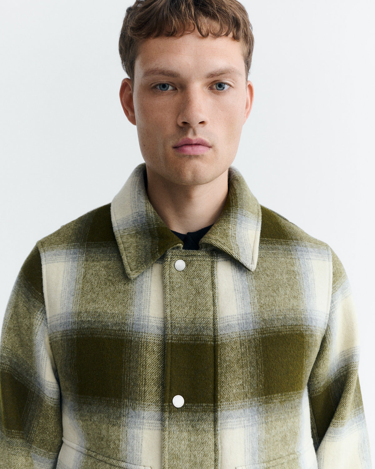 THINKING MU MAN GREEN CHECKS CALLUM JACKET