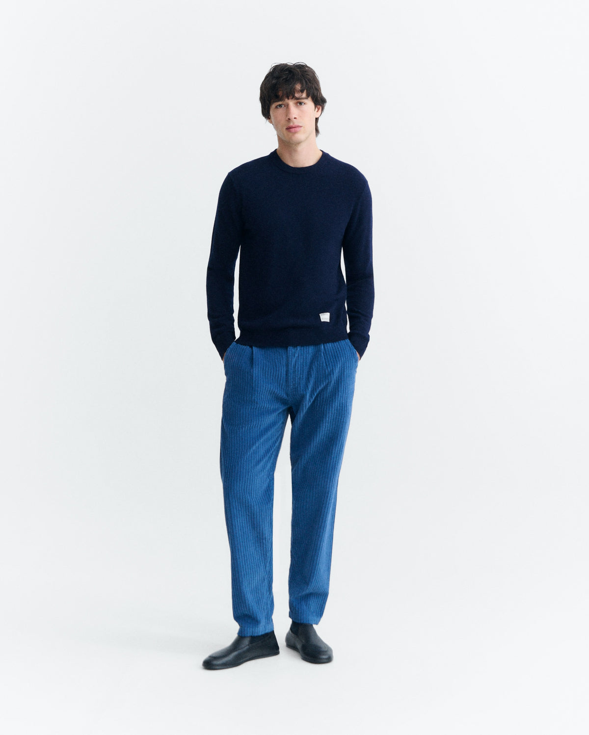 THINKING MU MAN DELFT BLUE CORDUROY WOTAN PANTS