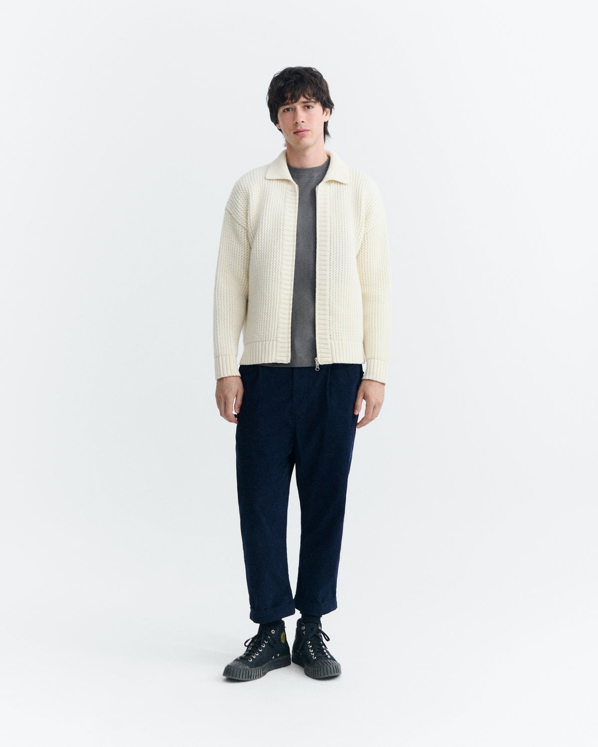THINKING MU MAN NAVY MICROCORDUROY FRIEND PANTS
