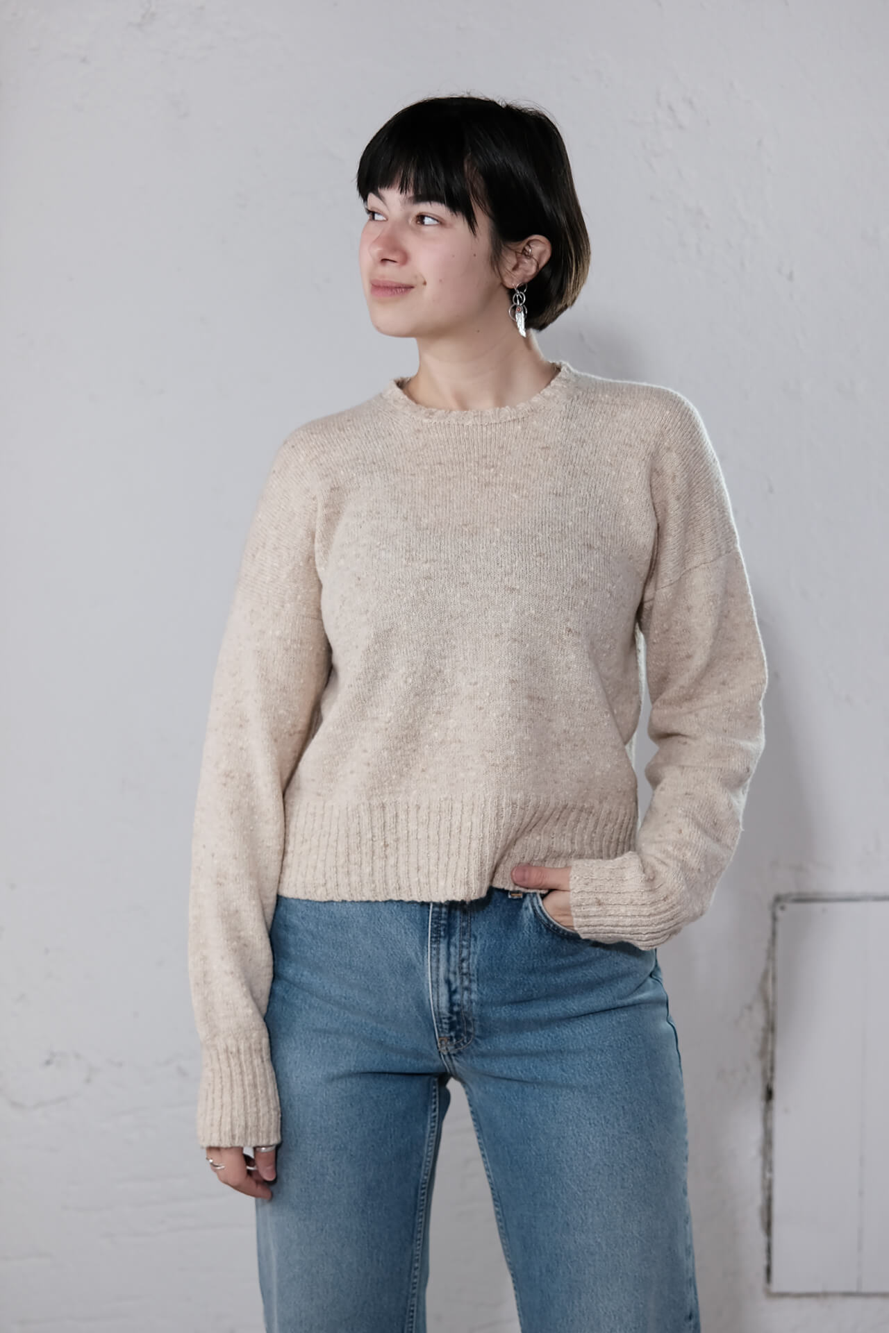 amon 1111404 tweed short sweater