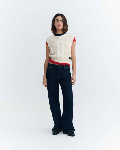 Thinking MU  ECRU ARIA KNITTED VEST