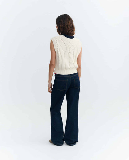 Thinking MU  ECRU ARIA KNITTED VEST