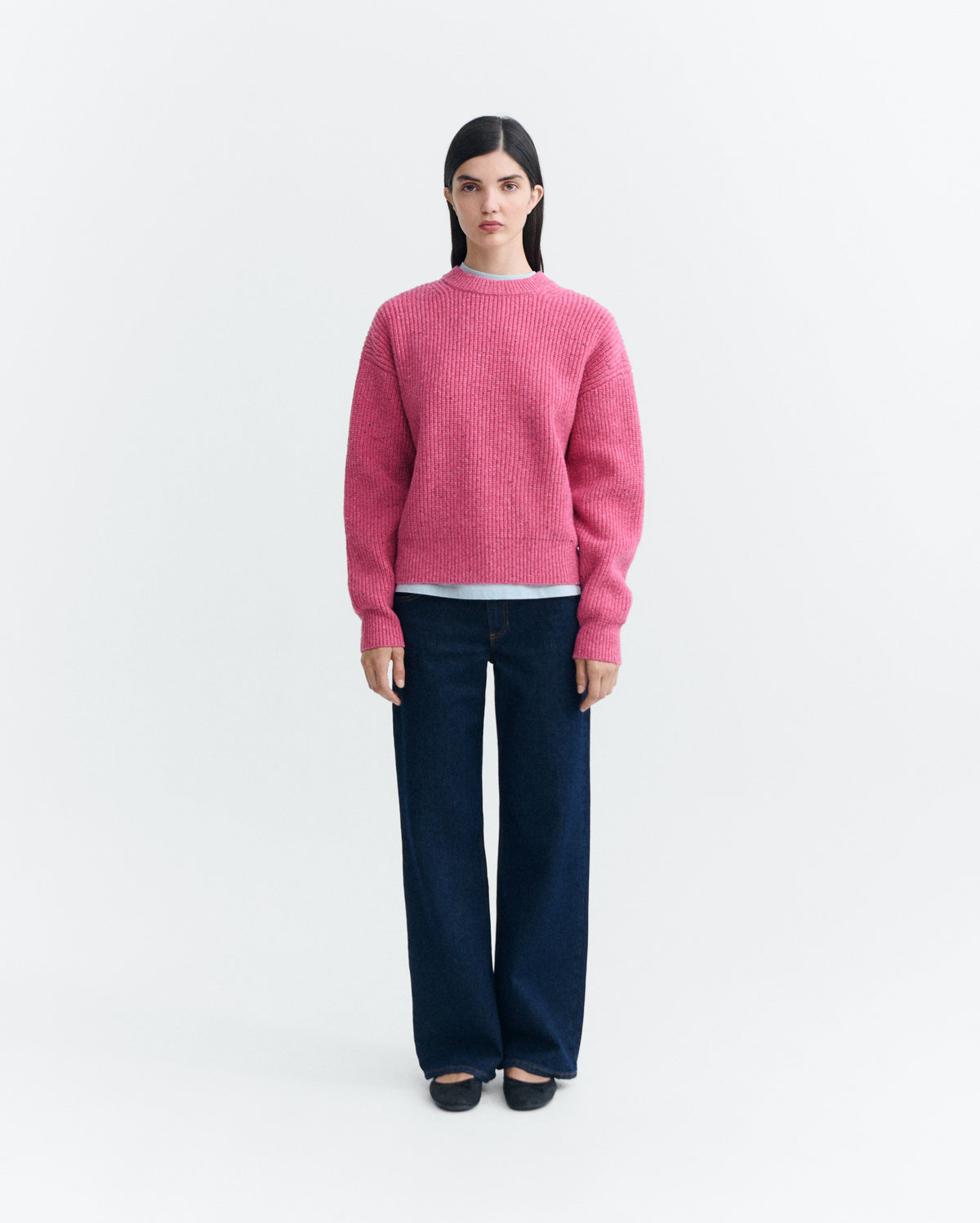 THINKING MU WOMAN PINK CARMEN KNITTED SWEATER