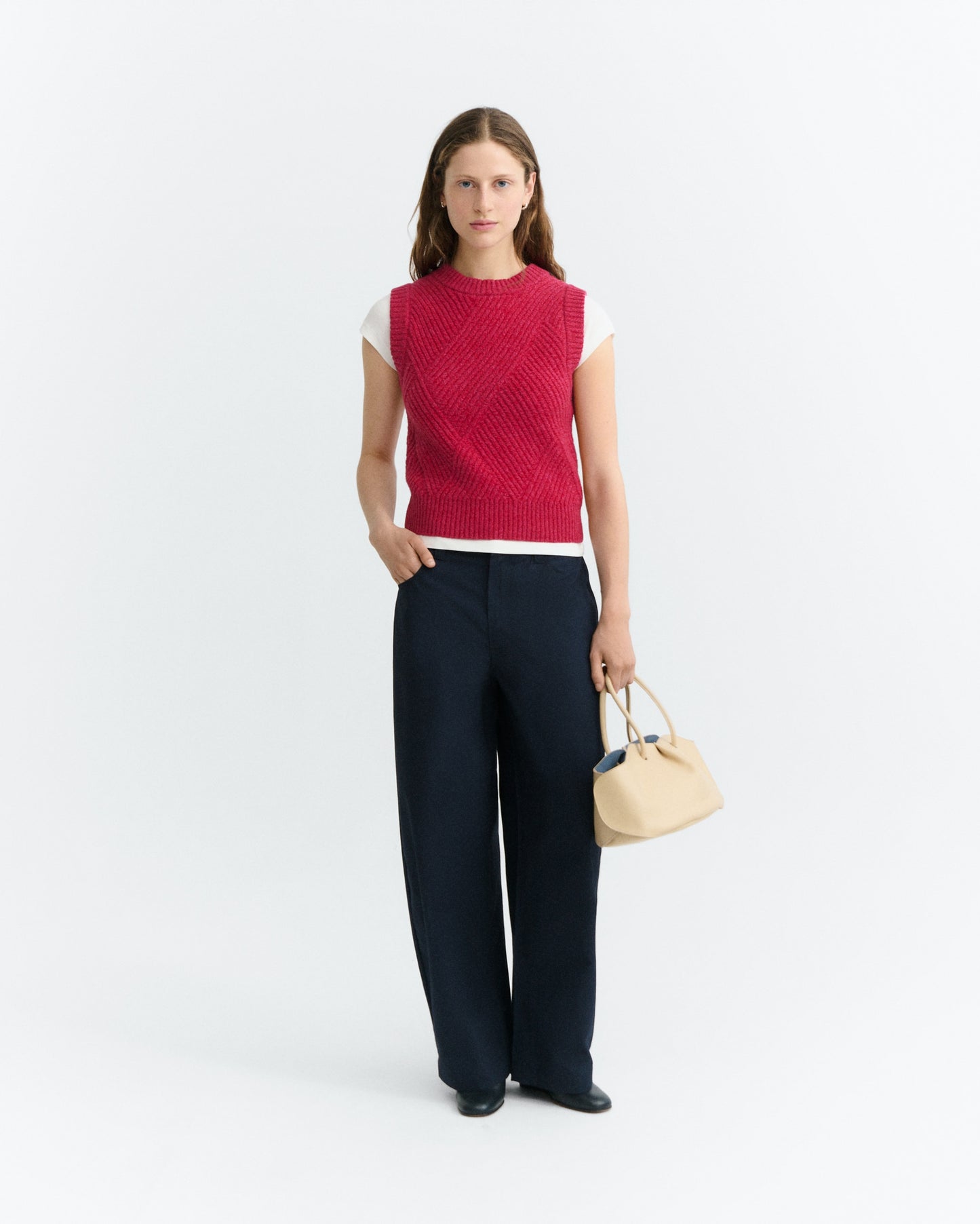 THINKING MU WOMAN RED KAIA KNITTED VEST