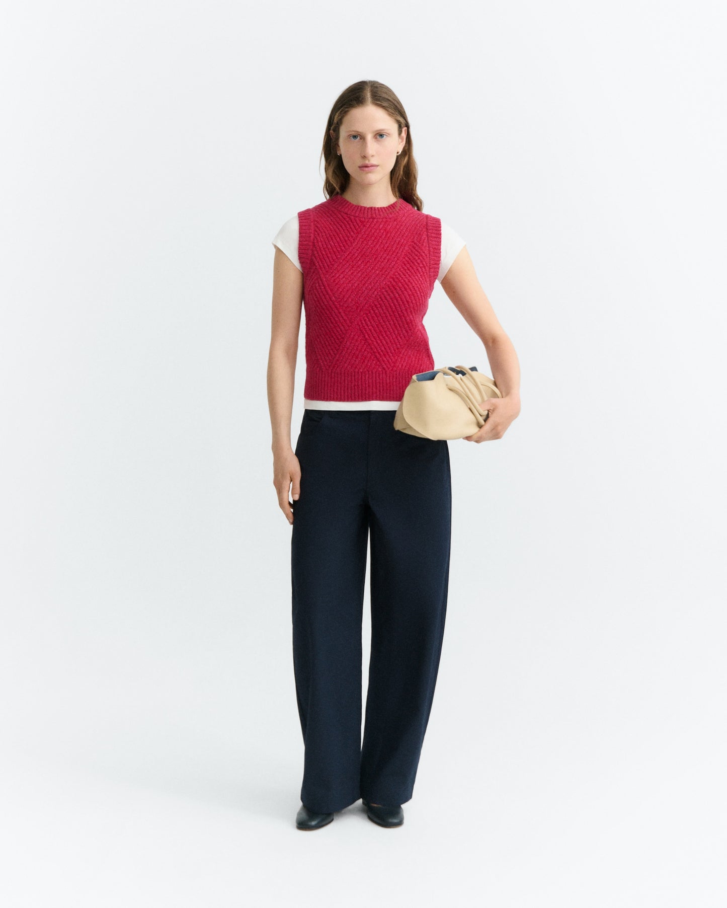 THINKING MU WOMAN RED KAIA KNITTED VEST