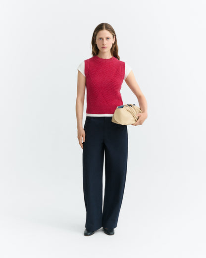 THINKING MU WOMAN RED KAIA KNITTED VEST