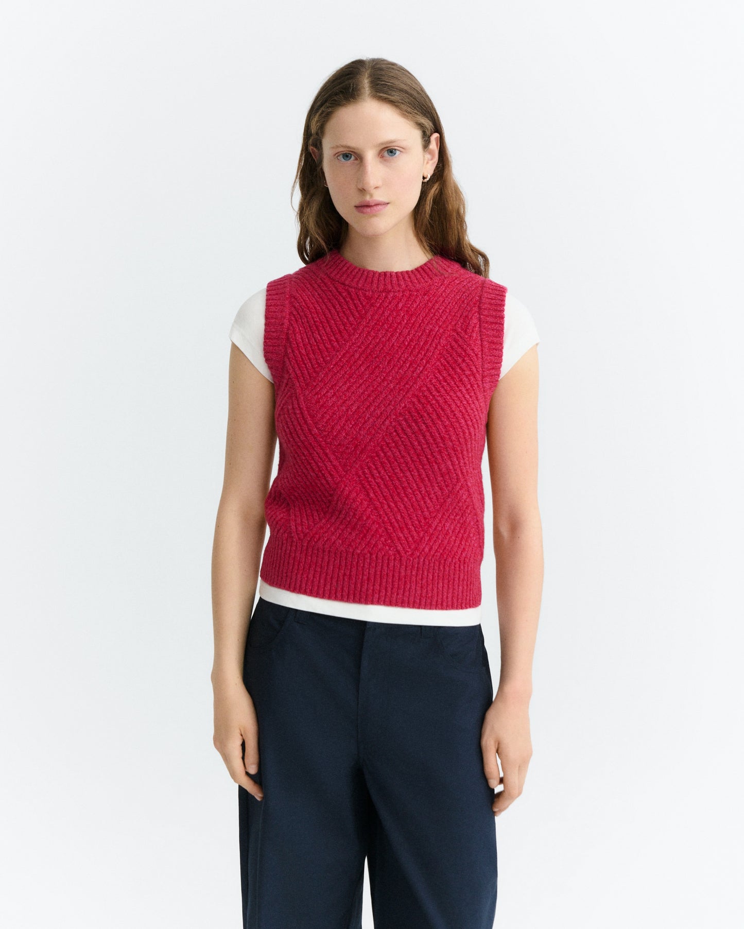 THINKING MU WOMAN RED KAIA KNITTED VEST