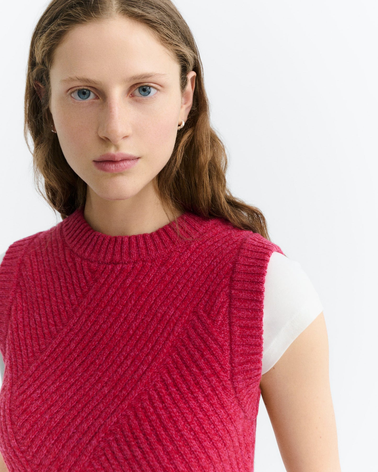THINKING MU WOMAN RED KAIA KNITTED VEST