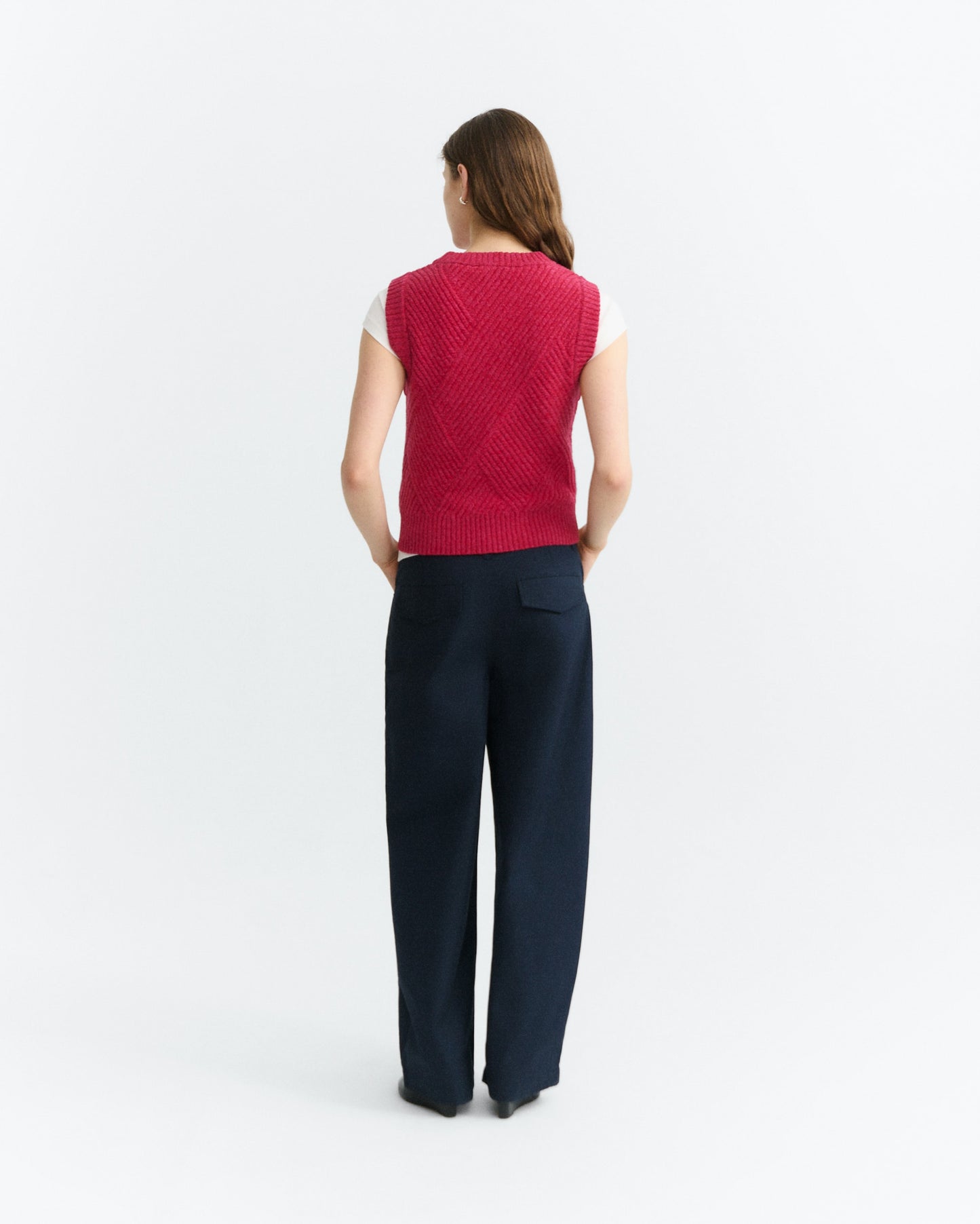THINKING MU WOMAN RED KAIA KNITTED VEST