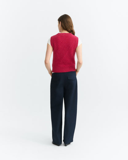 THINKING MU WOMAN RED KAIA KNITTED VEST