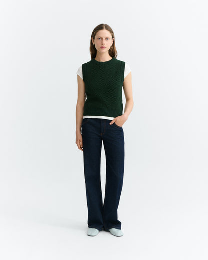 THINKING MU WOMAN GREEN KAIA KNITTED VEST