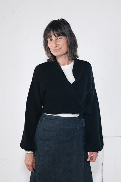 amon 1121505 fluffy puffed sleeve cardigan