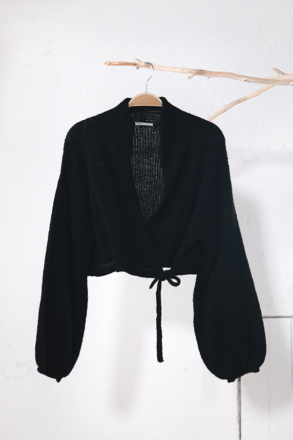 amon 1121505 fluffy puffed sleeve cardigan