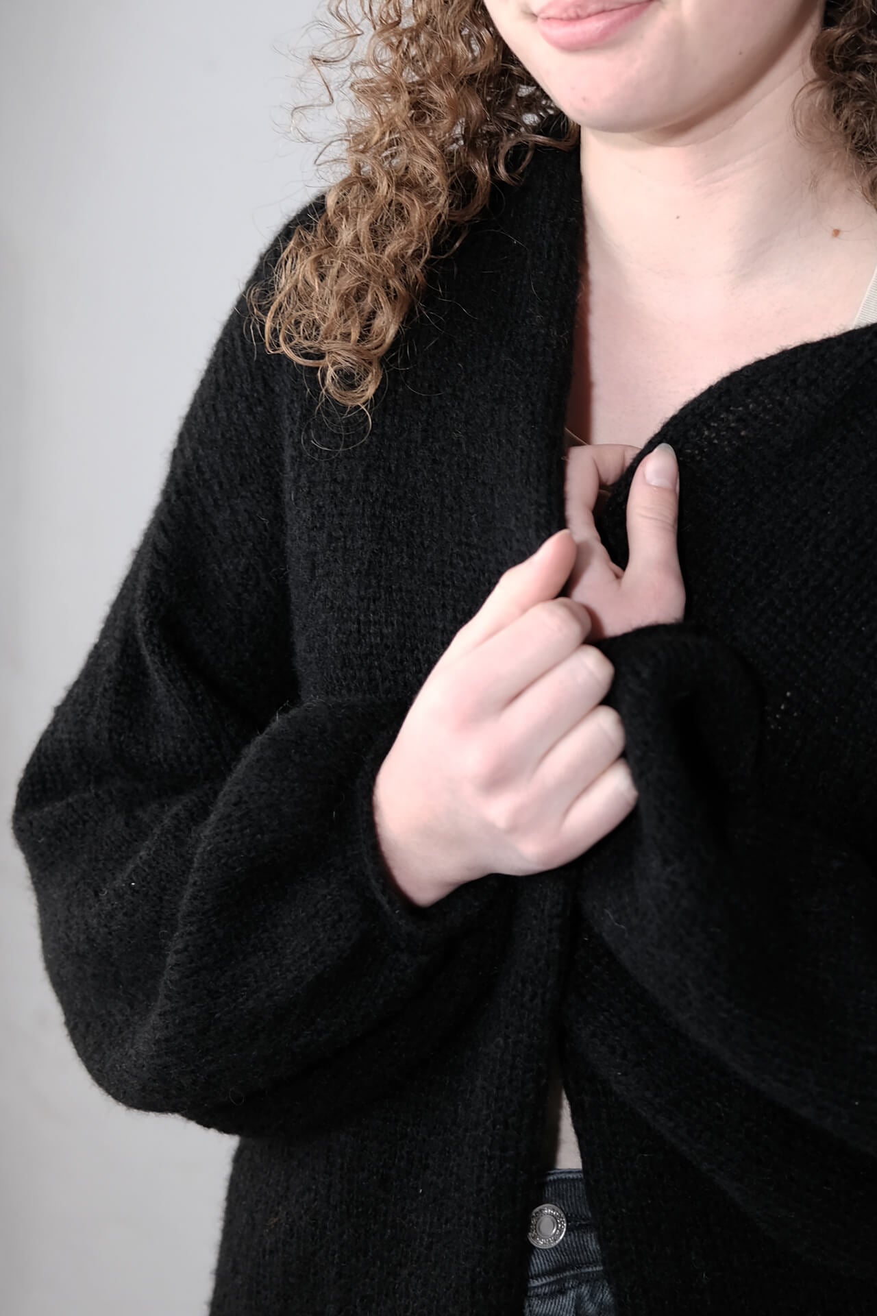 amon 1121506 fluffy puffed sleeve coat