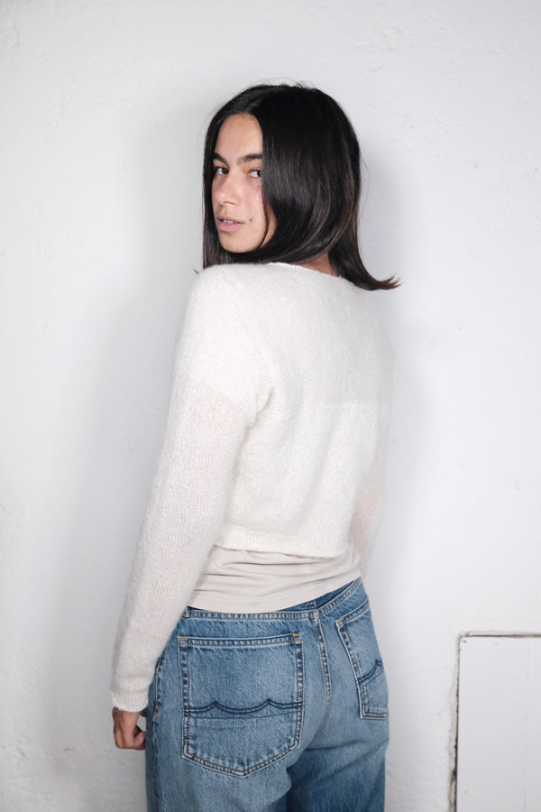 amon 1121502 fluffy short cardigan