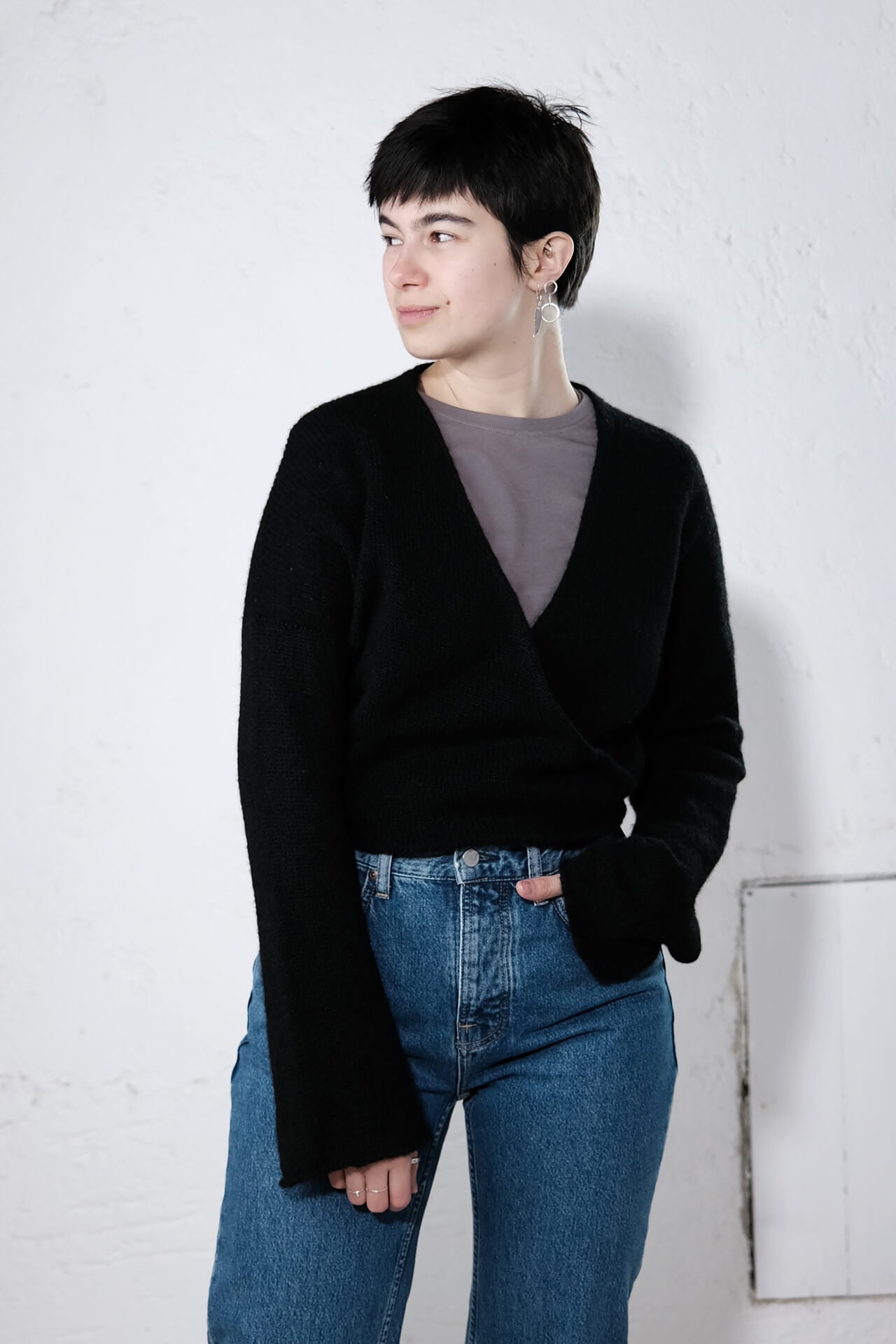 amon 1121508 fluffy wrap jacket